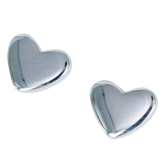 Silver heart stud earrings