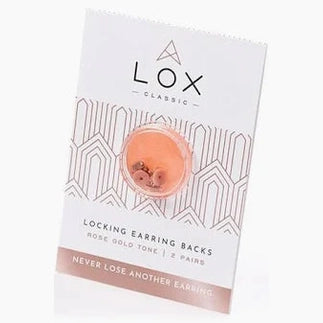 Lox locking earring backs rose colour