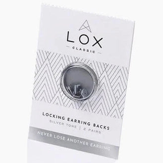Lox locking earring backs silver colour