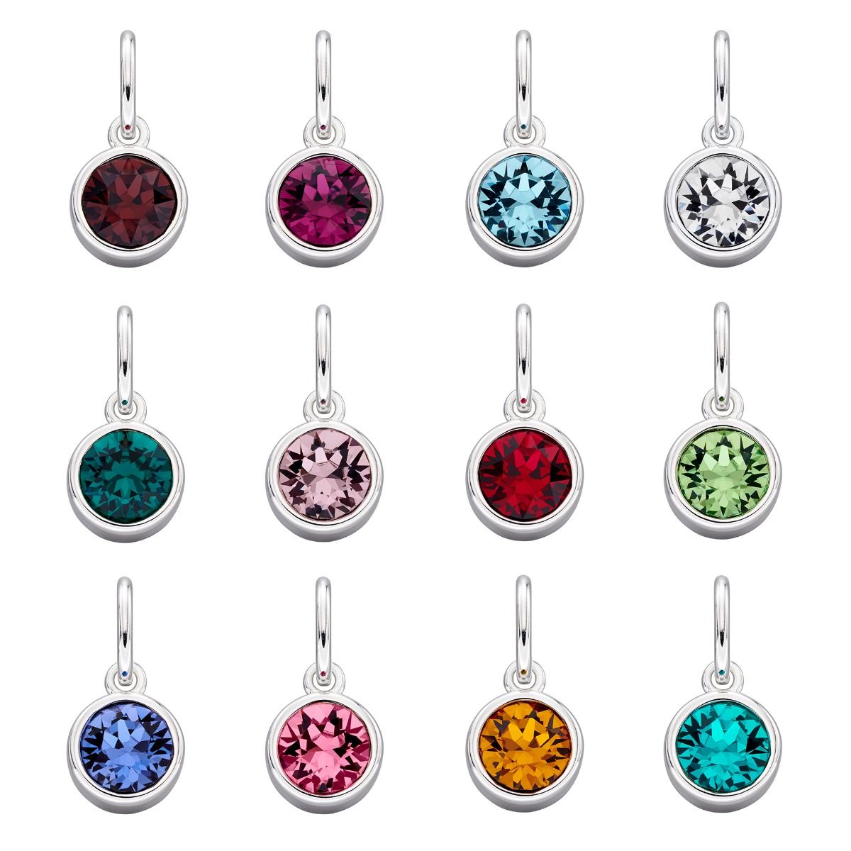 Silver & Crystal Light Purple Birthstone Pendant (without chain) June