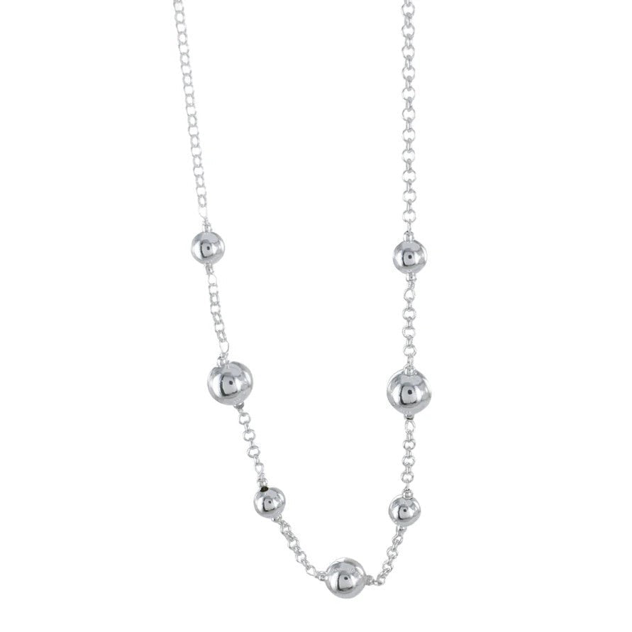 Silver beaded necklace