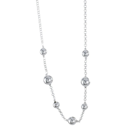 Silver beaded necklace