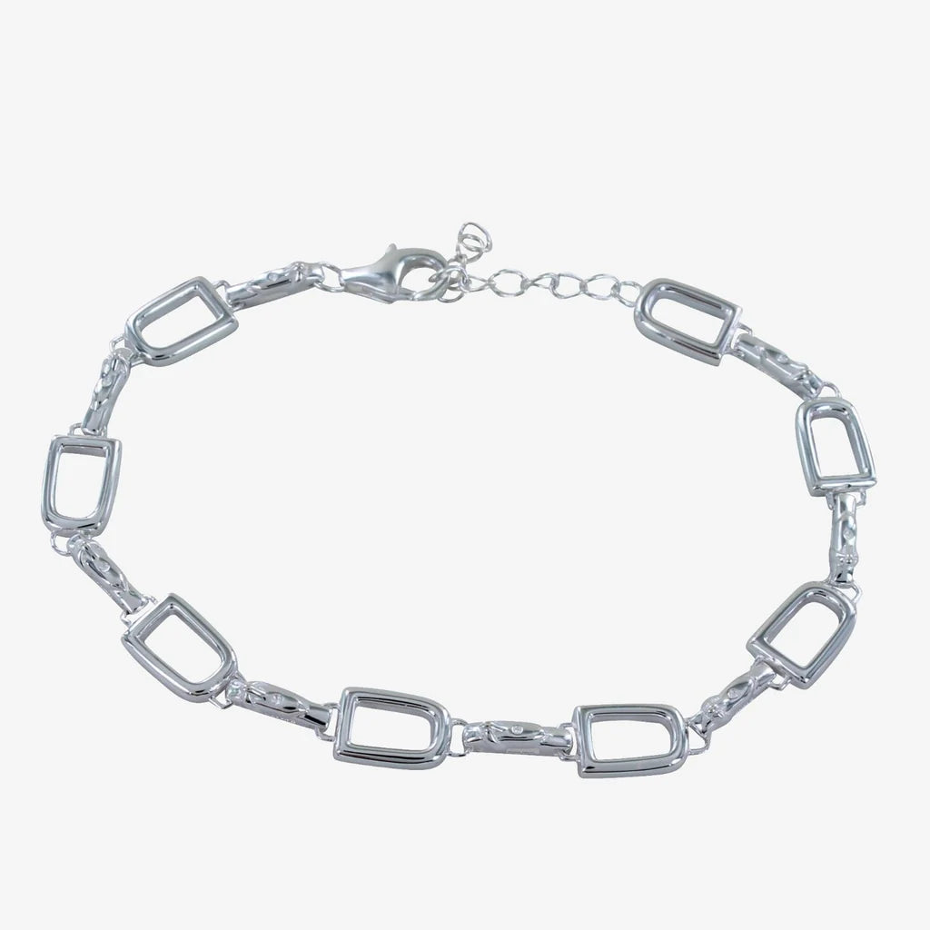 Silver Stirrup and Buckle bracelet