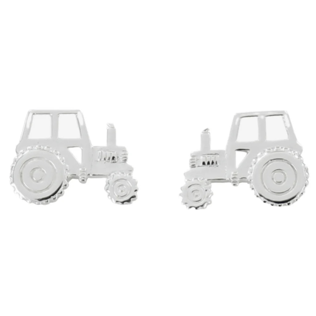 Silver Tractor stud earrings