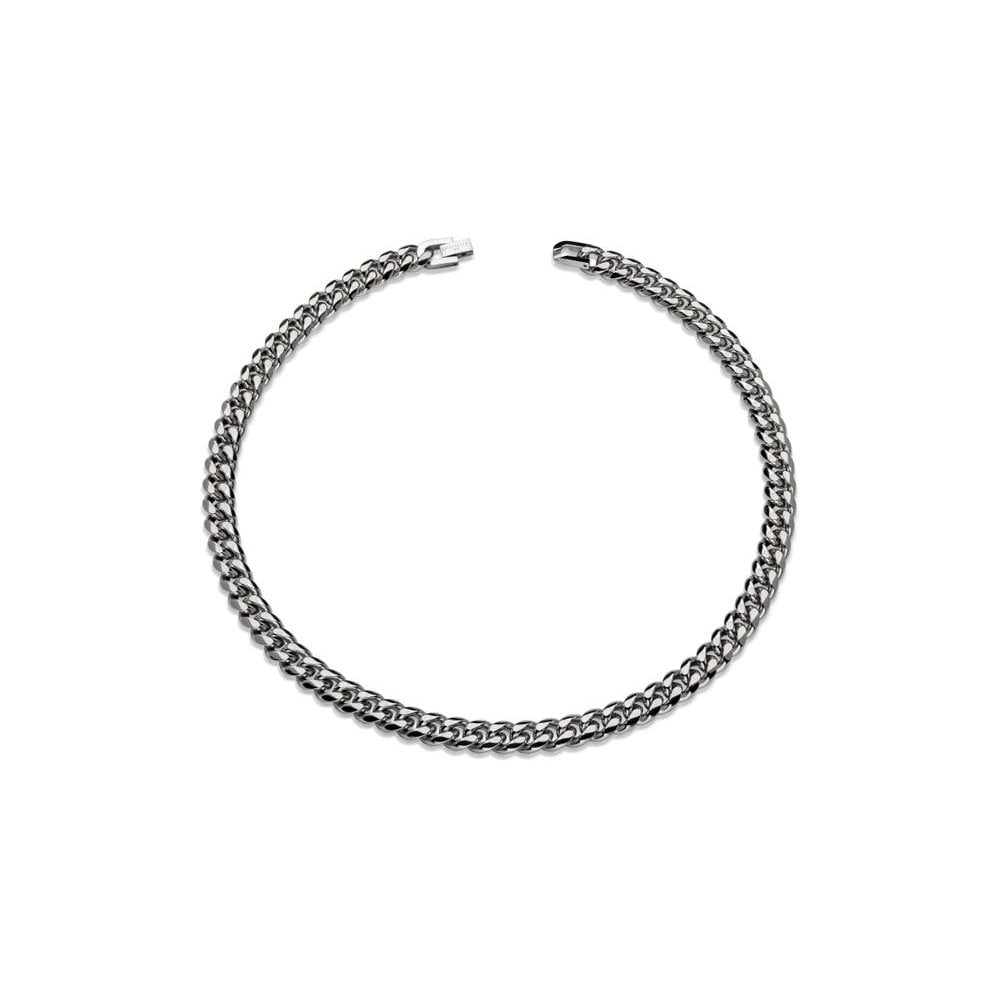 Gents Stainless Steel brushed and polished filed curb chain