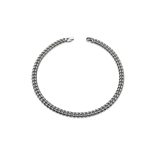 Gents Stainless Steel brushed and polished filed curb chain