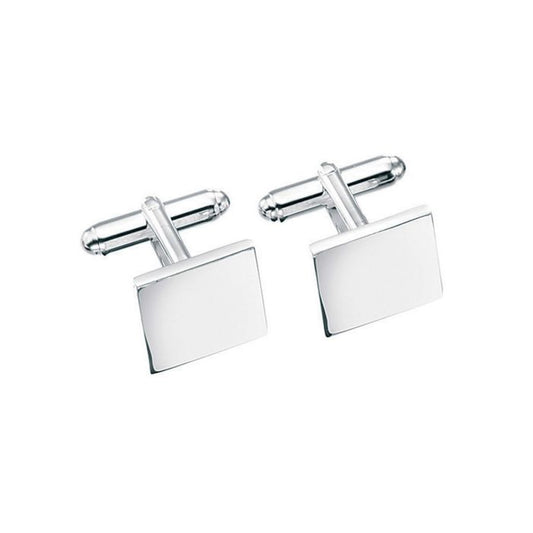 Plain Square silver cufflinks