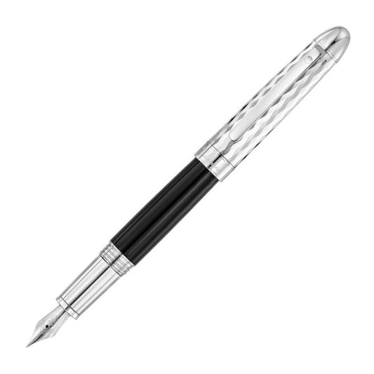 Silver and Black Waldmann precieux fountain pen