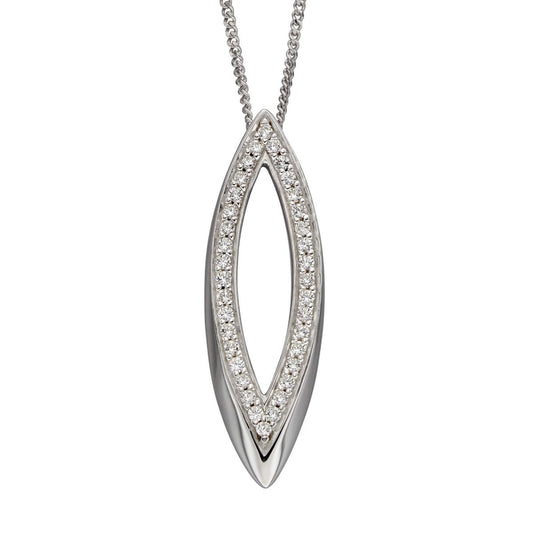 Fiorelli Silver & Cubic Zirconia marquise pendant