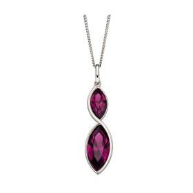 Fiorelli Silver And Purple Crystal infinity style Pendant