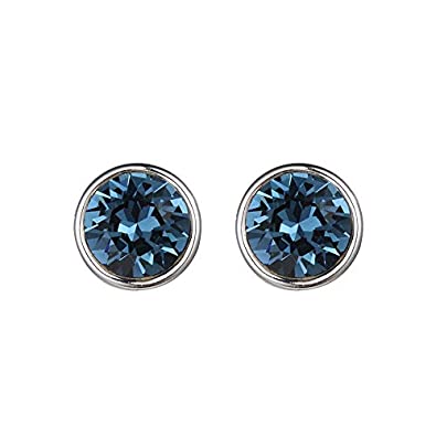 Silver and Crystal Birthstone Stud Earrings -December