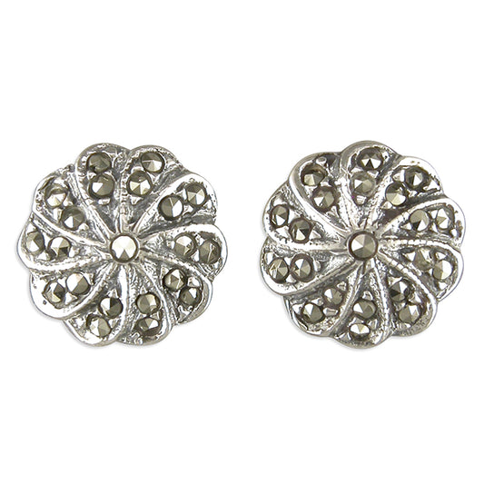 Silver Marcasite Stud Earrings