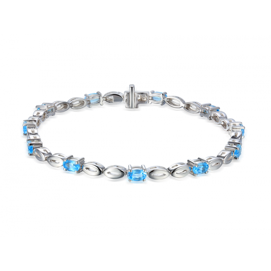 Silver and blue Topaz bracelet.
