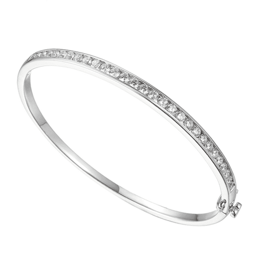 Silver And Cubic Zirconia Bangle
