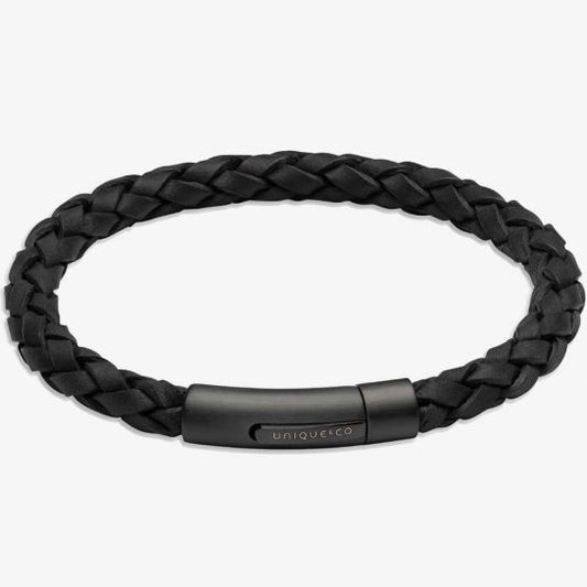 Gents Black Leather Bracelet