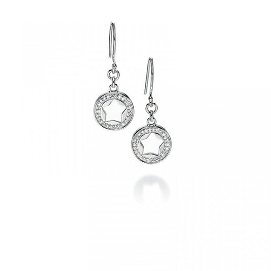 Fiorelli Silver And cubic zirconia Star Drop Earrings