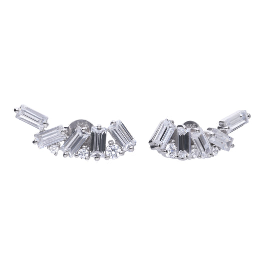Diamonfire silver and cubic zirconia stud earrings.