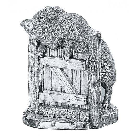 Comyns Pig and sty fine silver hallmarked figurine