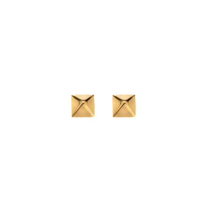 9CT Gold small pyramid stud earrings