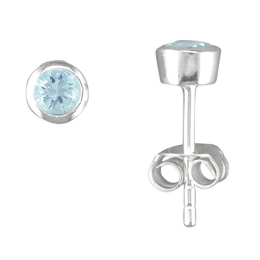 Silver and blue topaz stud earrings