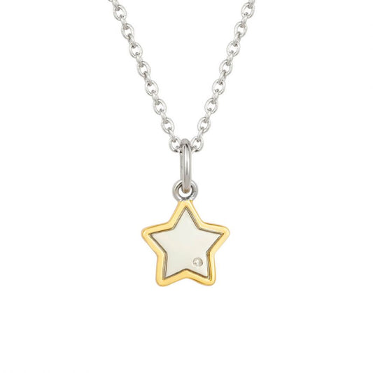 D For Diamond Silver, Gold Plated detail and Diamond Star Pedant