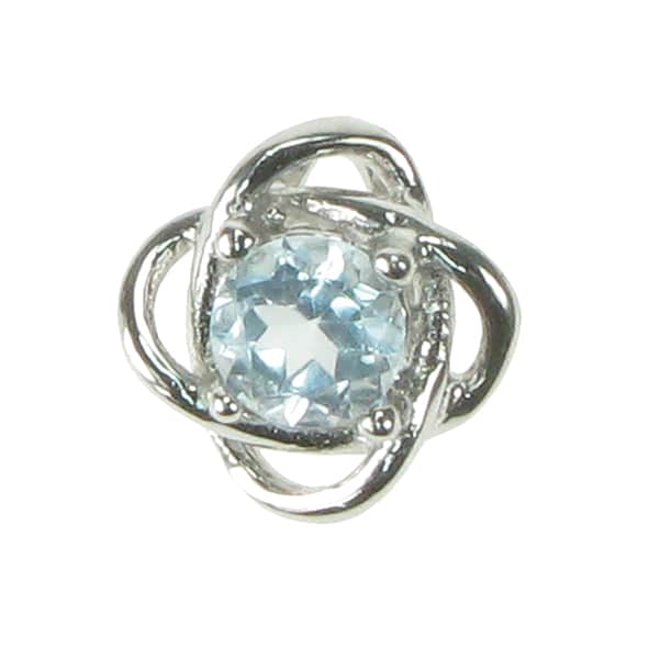 silver and Blue Topaz orbit pendant