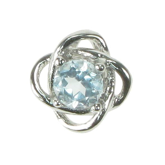 silver and Blue Topaz orbit pendant
