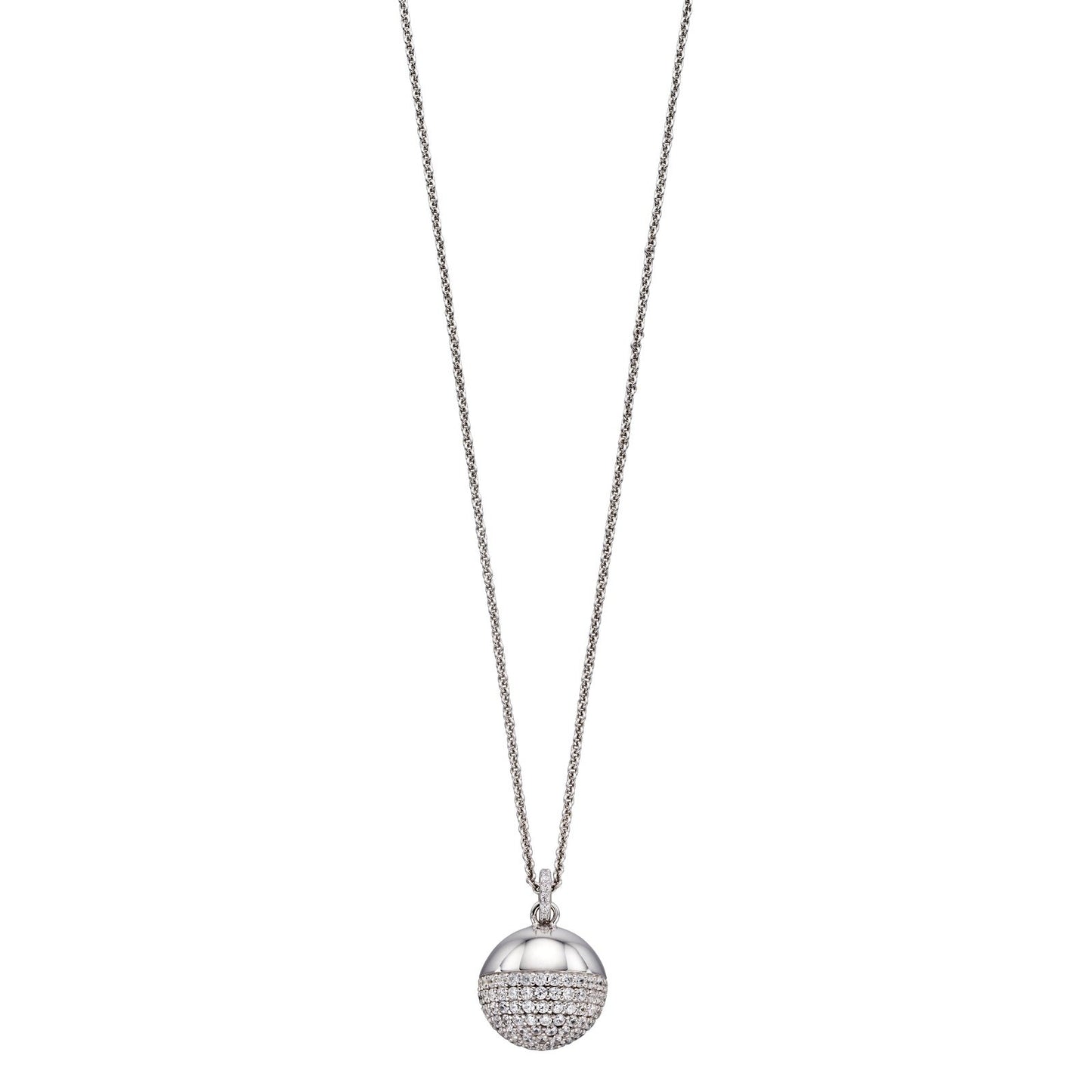 Fiorelli Silver & Cubic Zirconia ball pendant