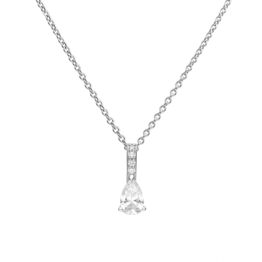 Diamonfire Silver And Cubic Zirconia Teardrop Pendant