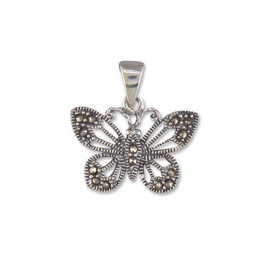 Silver Marcasite Buterfly Necklace