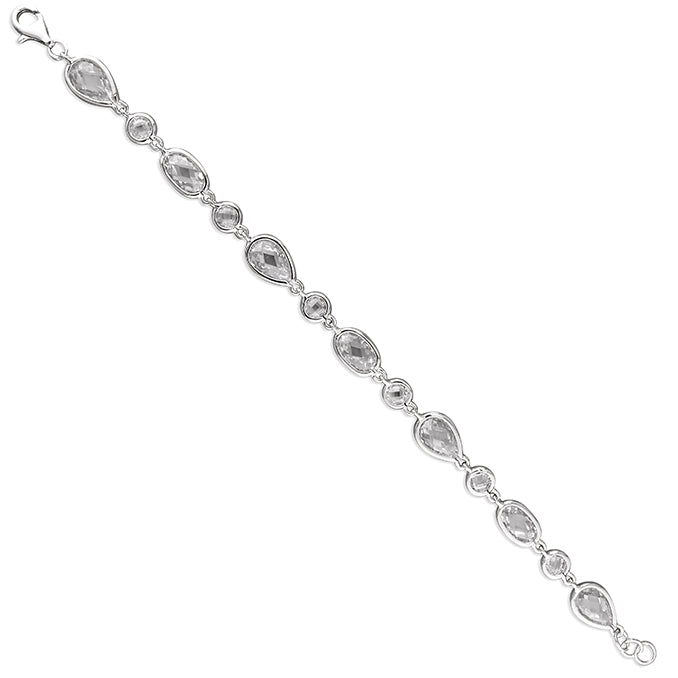 Silver and Cubic Zirconia Bracelet.