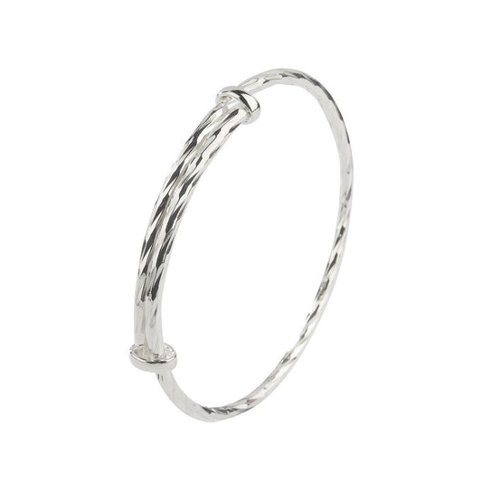 Silver expanding twist detail bangle