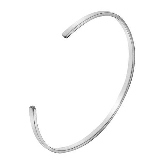 Silver rectangular profile torque bangle