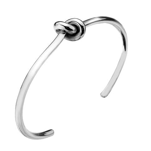 Silver knot torque bangle