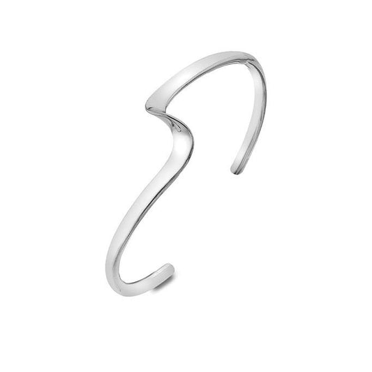 Silver single twist torque bangle