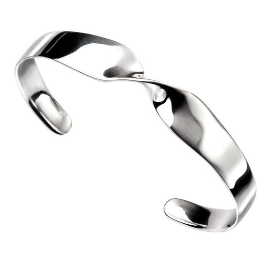 Silver Single Twist Bangle