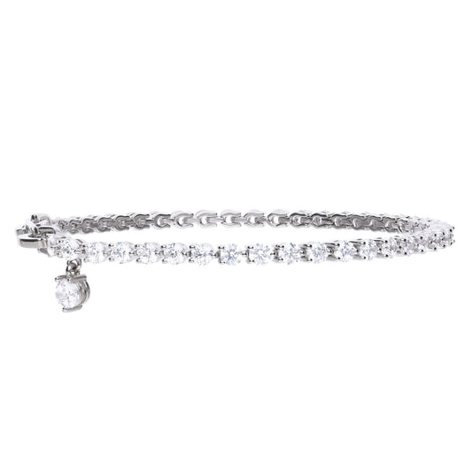Diamonfire silver and cubic zirconia charm tennis bracelet.