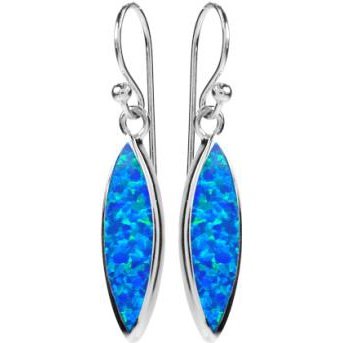 Silver and Blue Opalique Drop Earrings