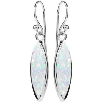 Silver Marquis Opalique Drop Earring.