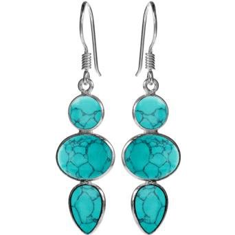 Silver and Turquoise drop earrings.