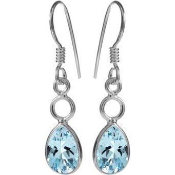 Silver and Blue Topaz Drop Earrings