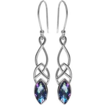 Silver and Mystic Topaz Drop Earrings.