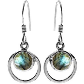 Silver and Labradorite Drop Earrings.