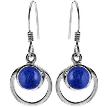 Silver and Lapis Lazuli Drop Earrings.