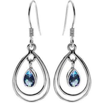 Silver and Mystic Topaz Drop Earrings.