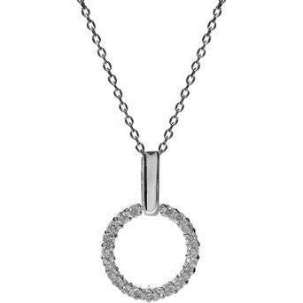 Silver and Cubic Zirconia Hoop pendant
