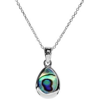 Silver and Paua Shell teardrop pendant.
