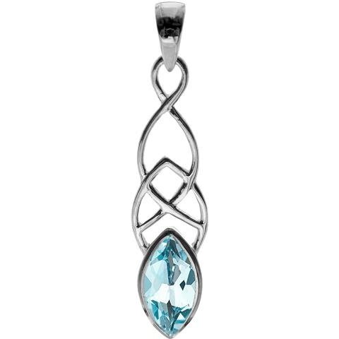 Silver and Blue Topaz celtic design pendant.