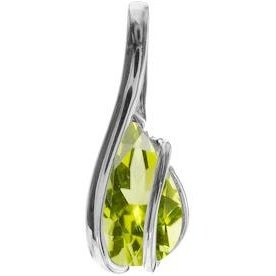Silver and Peridot teardrop pendant.