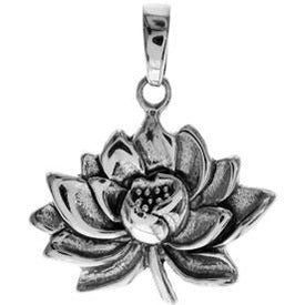 Silver water lily pendant.